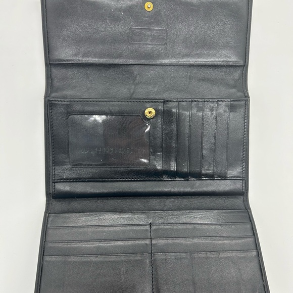 MCM monogrammed black nylon long wallet